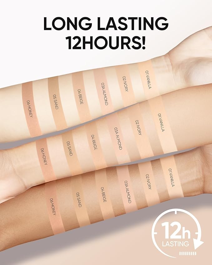 SKINTIFIC Cushion Foundation | Full coverage, Weightless, Skin fit, Satin Glow Finish, Oil-Control Waterproof Foundation, Sweatproof Flawless BB Cream CC Korean Makeup