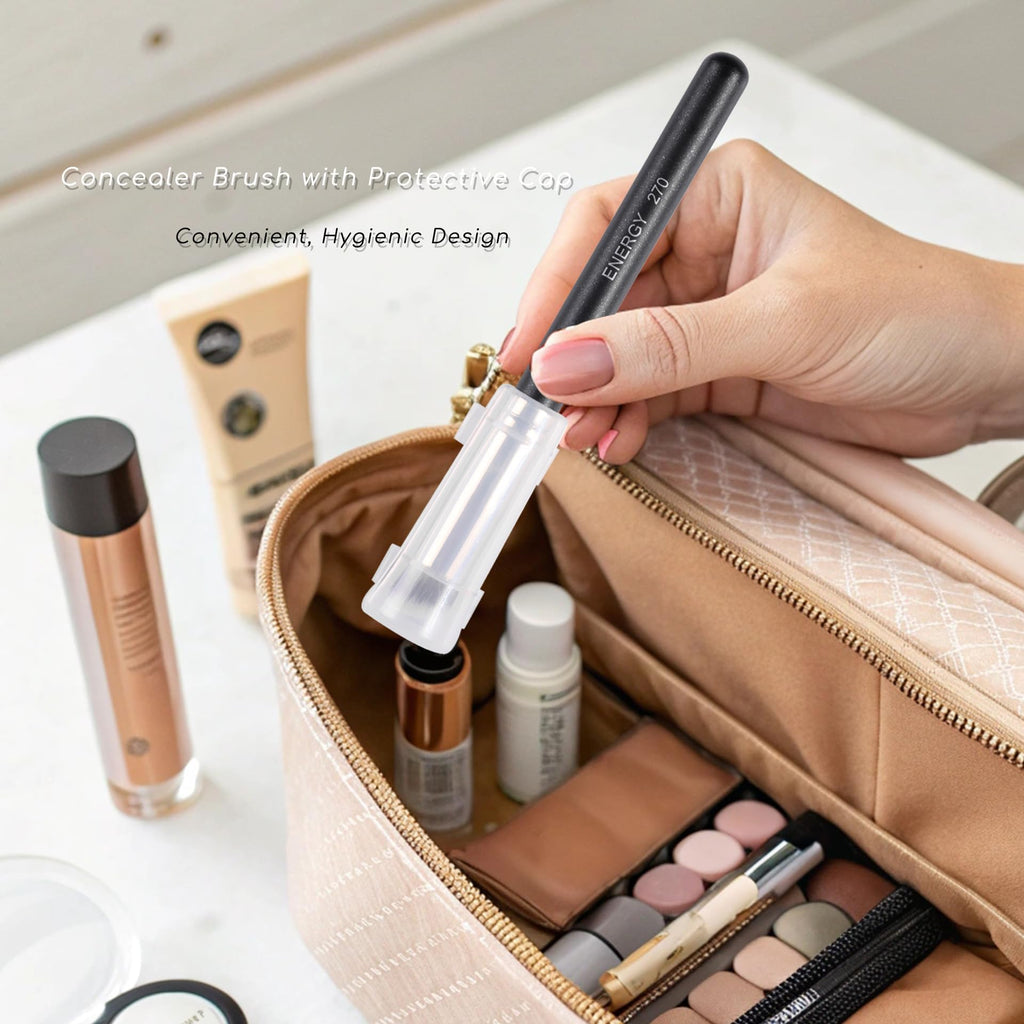 ENERGY Foundation Brushes Set Professional Under Eye Concealer Brushes Perfect For Blending Liquid Cream or Flawless Powder Cosmetics Buffing Stippling Concealer Premium Synthetic Bristles