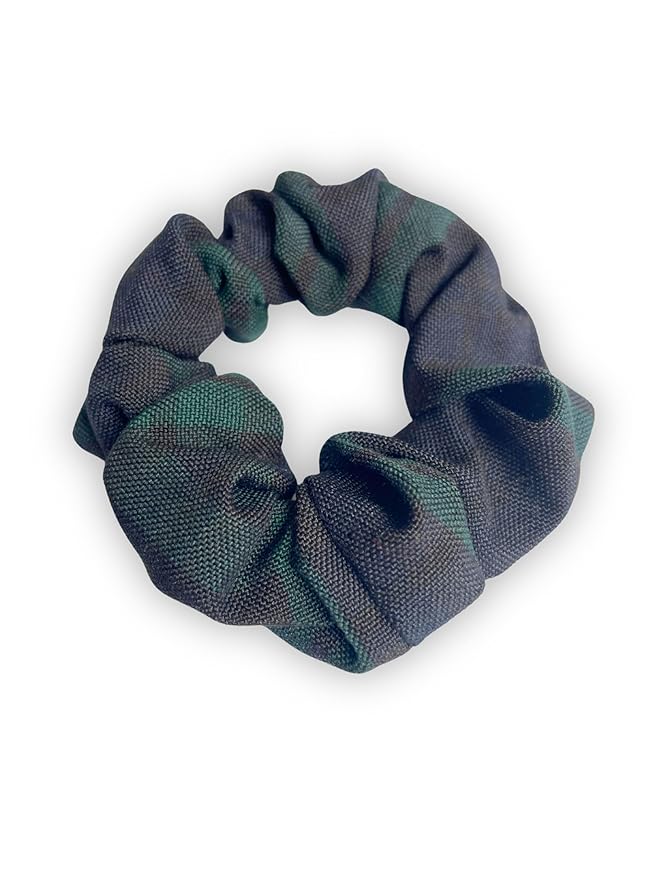 ClassExceed School Uniform Plaid, Plaid Scrunchie, Back to school, handmade school uniform hair accessories (Hunter Navy Plaid79)