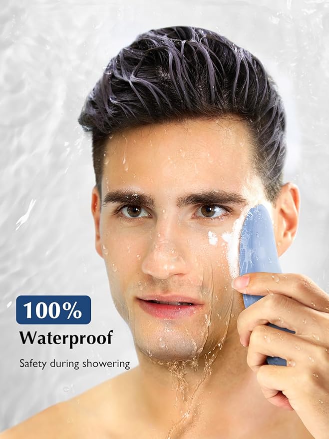 COSLUS JMY05 Silicone Face Scrubber Facial Cleansing Brush, Heat Eye Care