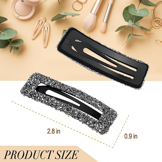 Kanprincess Rhinestone and Crystal Hair Clips 2-Pack, Sparkly Barrettes & Elegant Bling Accessories for Women & Girls(Set10)