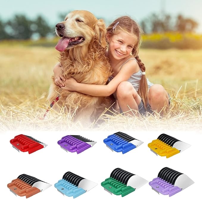 Dog Stainless Steel 8 Color Comb Compatible with andis oster A5 wahl km10