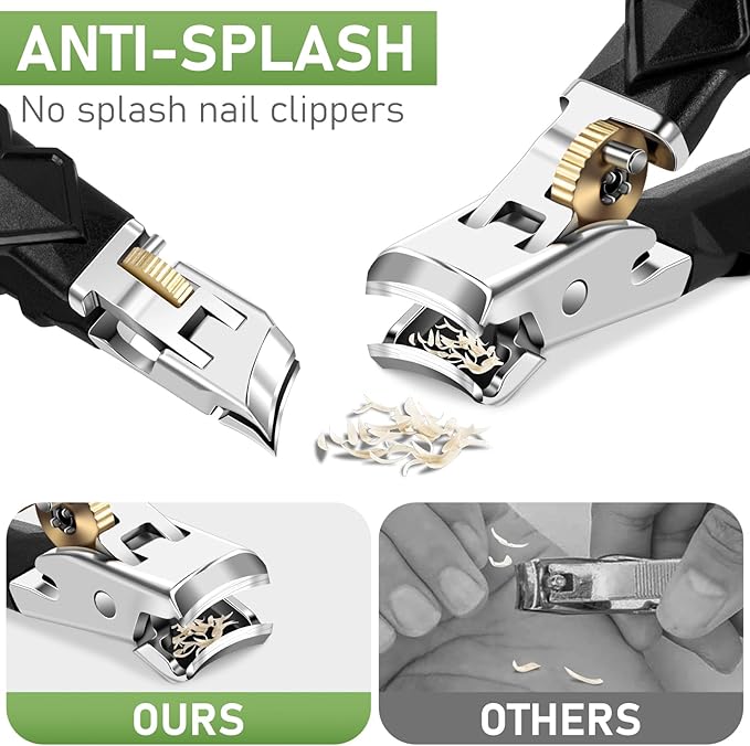 Toenail Clippers for Thick Toenails, Slanted Nail Clippers for Men, Heavy Duty Ingrown Toenail Clippers Nail Cutters, Ultra Sharp Wide Jaw Opening Nail Clippers with Long Handle