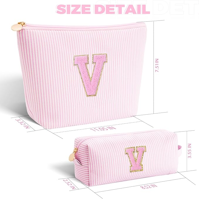 Btffitting Gifts for Teen Girls Women - Birthday Gifts for 10 11 12 13 14 15 16 17 18 Years Old Girl,Makeup Bag Cosmetic Bag,Teacher Gift Trendy Stuff Toiletry Bag - Pink,V