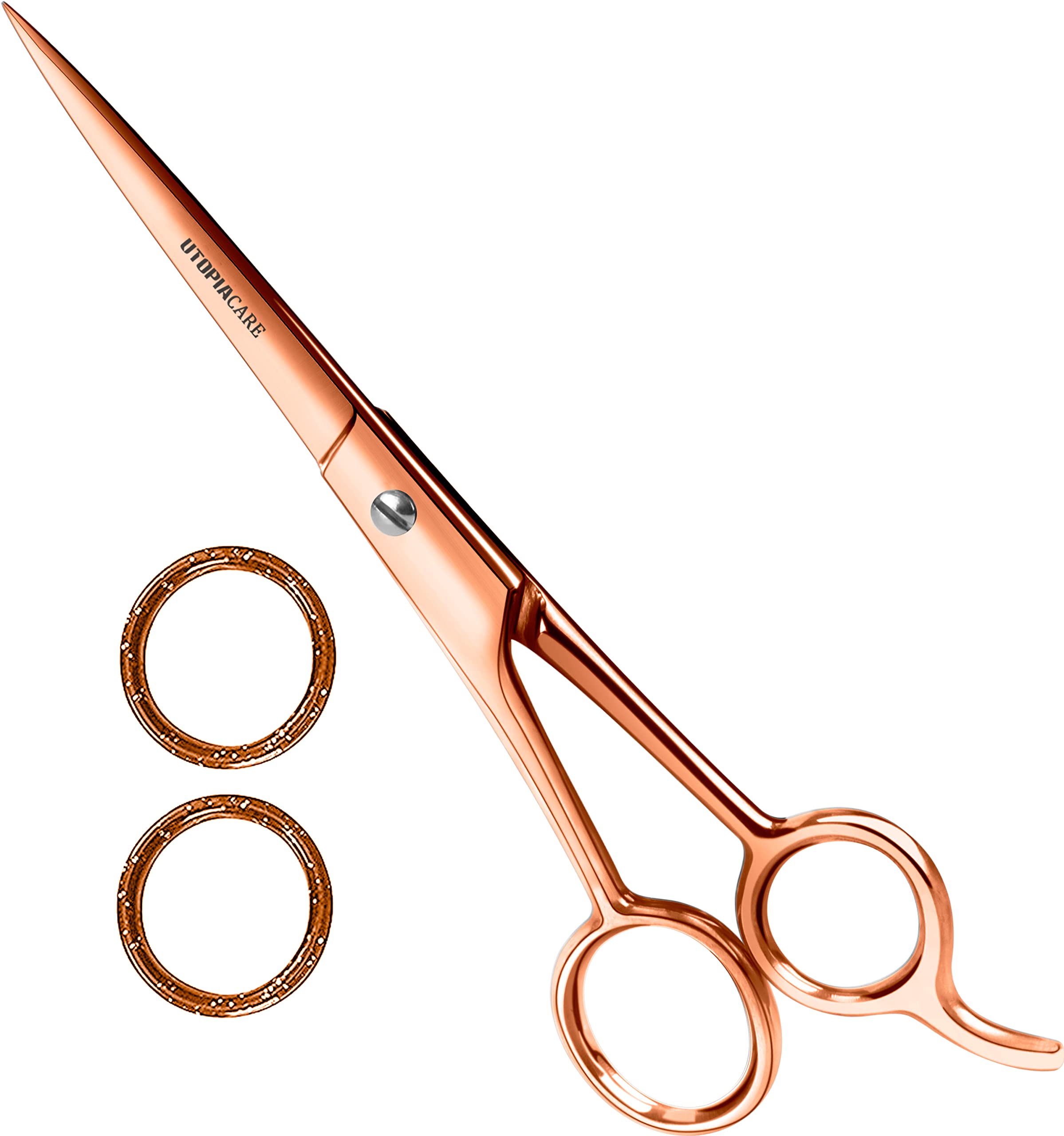 Utopia Care Hair Cutting and Hairdressing Scissors 6.5 Inch, Premium Stainless Steel Shears with Smooth Razor and Sharp Edge Blades for Salons, Men, Women and Kids, Rose Gold