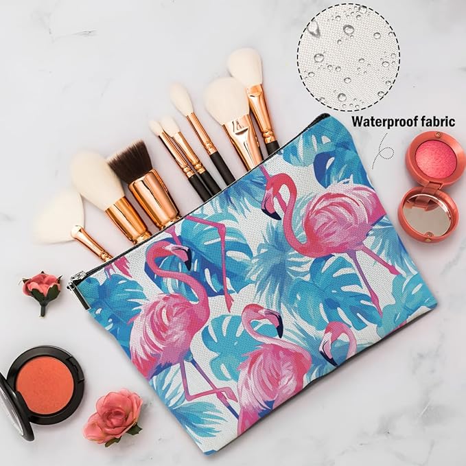 XFN Flamingo Gifts, Flamingo Stuff Makeup Bag, Flamingos Cosmetic Bag Travel Pouch, Animal Lovers Gift for Women Girls Daughter Sisters Coworker Best Friend Friendship Graduation Birthday Gifts
