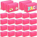 Chunful 24 Pcs Preppy Makeup Bag PU Leather Cosmetic Bag Bulk Makeup Plain Pouch Waterproof Toiletry Purse for Women Traveling Preppy Pencil Case Valentine's Day Gifts(Rose Red)