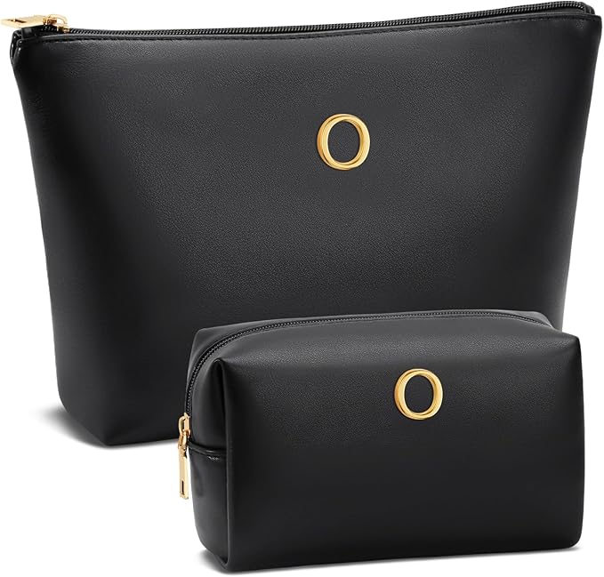 CLOUDWINGS Gifts for Women Girls Personalized Initial Travel Makeup Bag