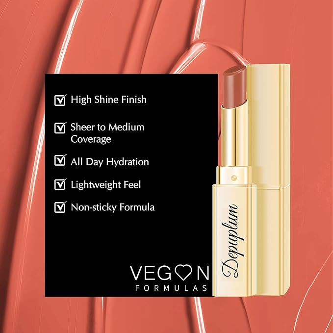Depuplum Brown Nude Lipstick for Women Tinted Lip Balm for Dry Lips
