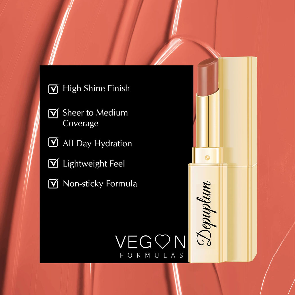 Depuplum Brown Nude Lipstick for Women Tinted Lip Balm for Dry Lips