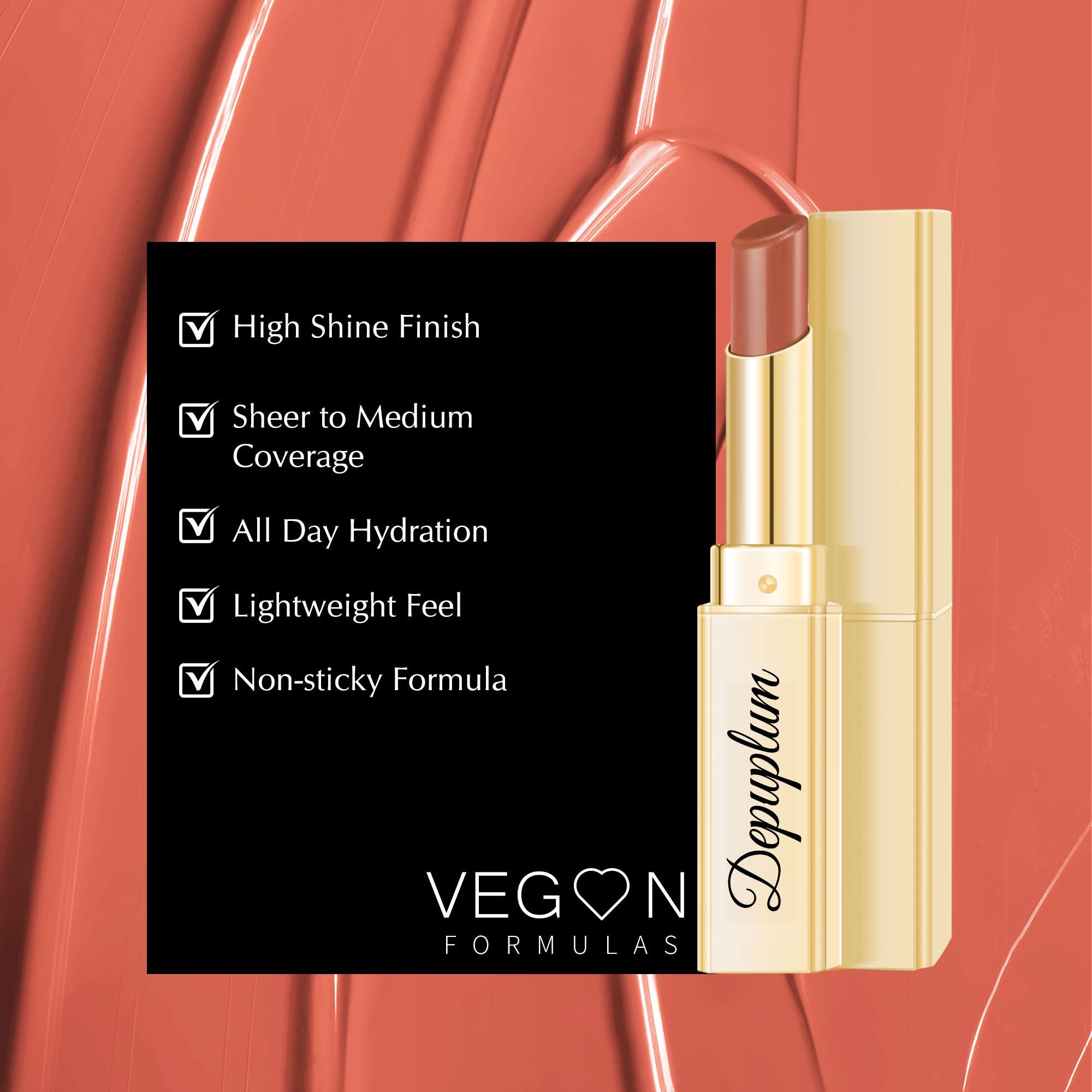 Depuplum Brown Nude Lipstick for Women Tinted Lip Balm for Dry Lips
