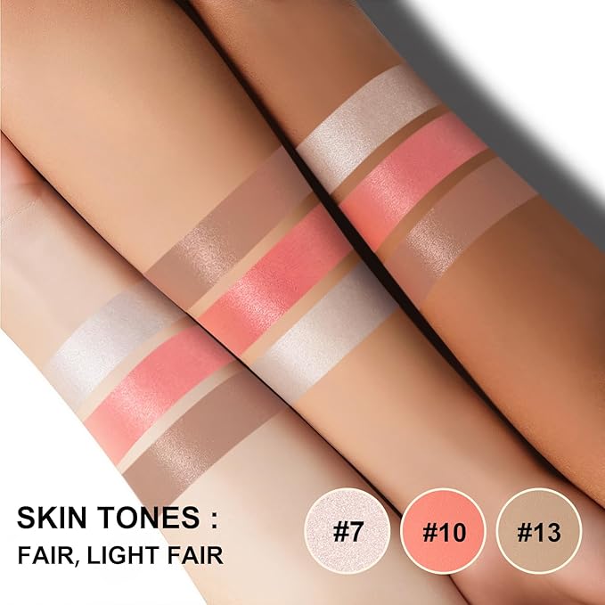 3Pcs Contour Stick Kit, Shades with Highlighter Blush Bronzer, #1 FAIR