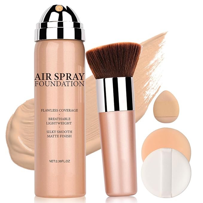 QIUFSSE Air Brush Makeup Foundation for Mature Skin (02 Beige)