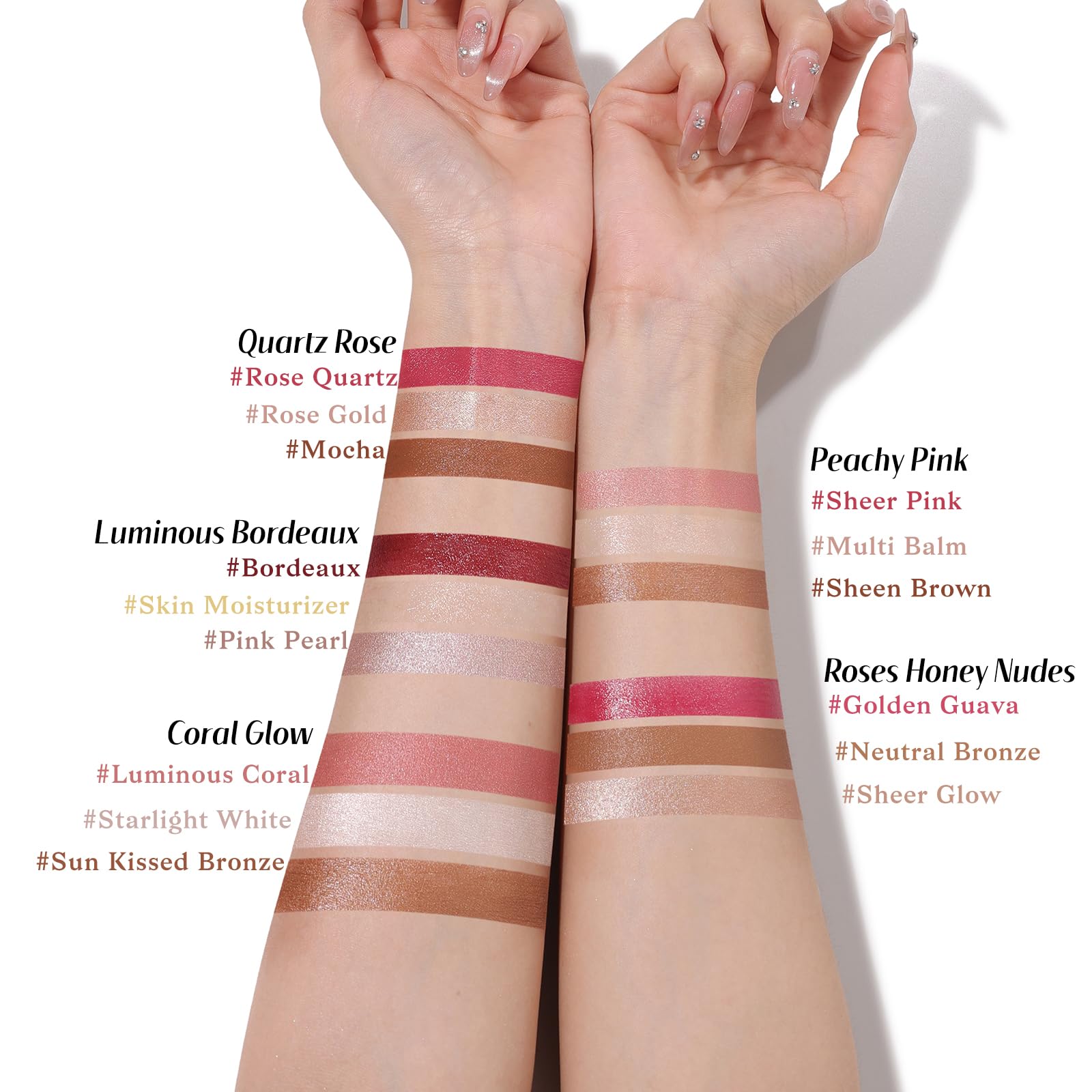 KIMUSE Multi Stick Trio Face Makeup, Cream Blush Stick for Cheeks & Lips, Contour Stick & Highlighter Makeup Sticks for All Skin