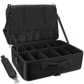 Relavel Extra Large Makeup Case Travel Makeup Bag Professional Leather Artist Bag Portable Cosmetic Brush Holder Organizer Nail Organizer Box with Adjustable Dividers