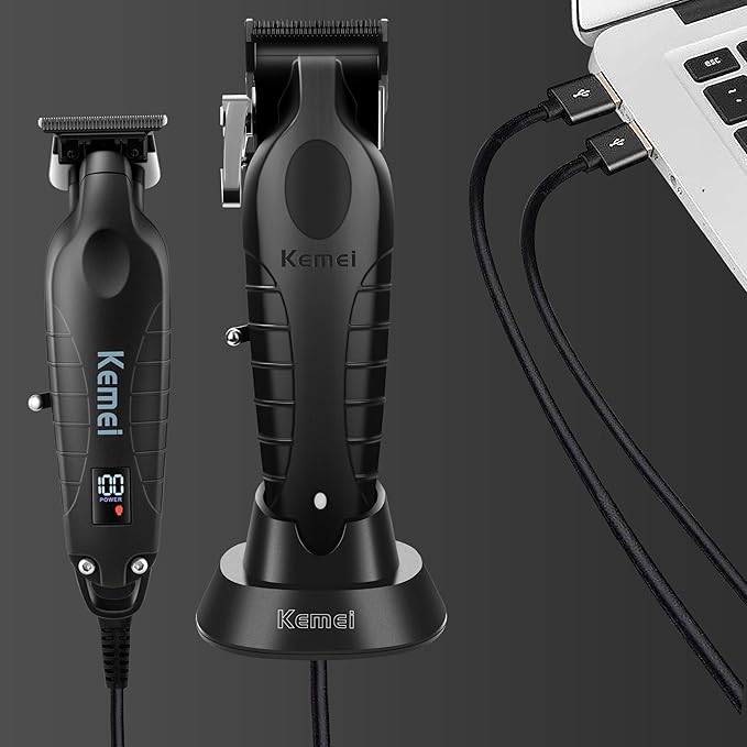 KEMEI Hair Clippers for Men and Trimmers Set Cordless Zero Gap Hair Trimmer