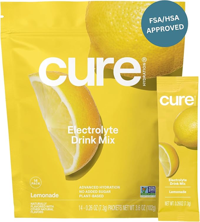 Cure Hydration - Electrolyte Drink Powder Lemonade 14 Packets