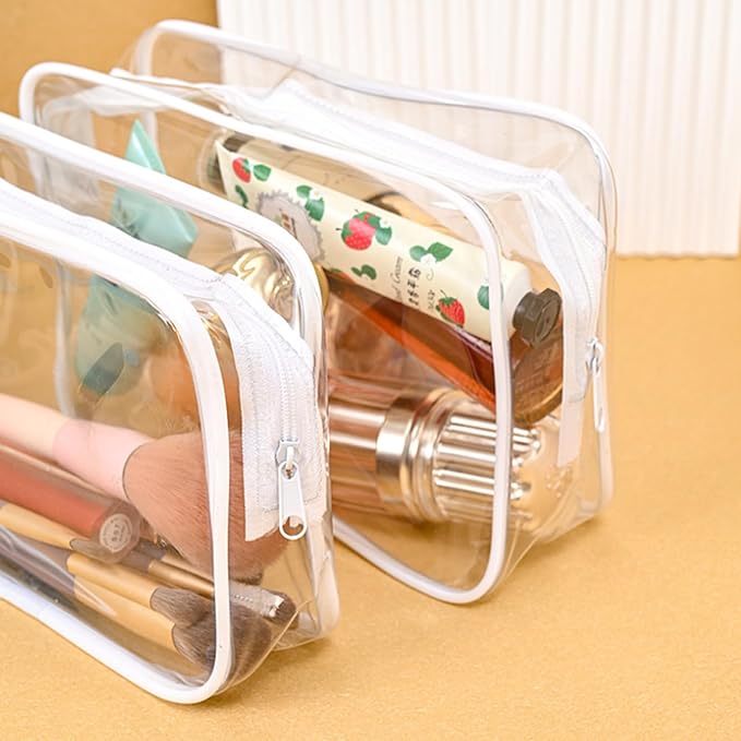 Merkaunis 36 PCS Clear Makeup Bags Bulk Cosmetics Plastic Travel Pouches