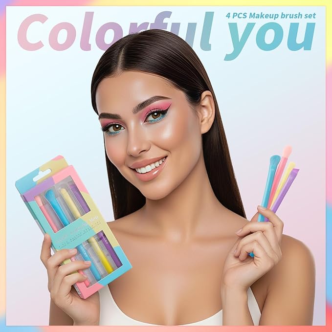 docolor Eye Makeup Brush Set, 4Pcs Blending Eyeshadow Concealer Eyebrow