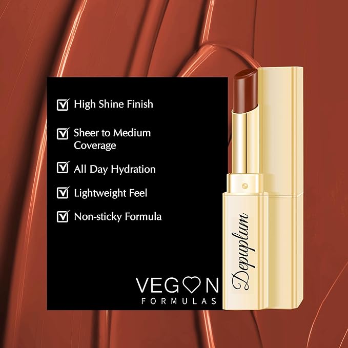 Reddish Brown Lipstick for Women Moisture Lip Gloss Tinted Lip Balm