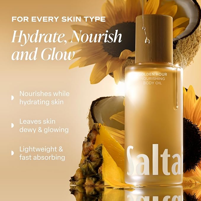 Saltair Nourishing Body Oil | Lightweight Body Glow | Golden Hour, 4 oz