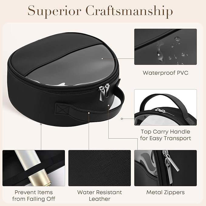 COLGRAM Large Clear Travel Makeup Bag, Waterproof Leak-Proof Toiletry Bag for Women, Simple Large Transparent Cosmetic & Makeup Bag Organizer