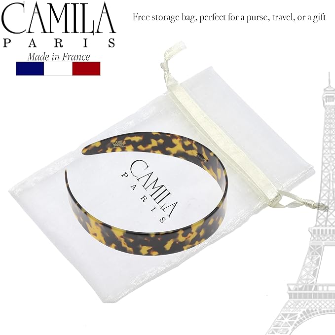 Camila Paris CP3879 French Headband for Women, Handmade Tokyo, Strong Hold Grip Women's Hair Band, Ligth and Very Flexible, No Slip Durable Styling Girls Hair Accessories, Made in France