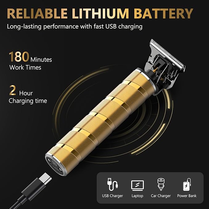 Ufree Beard Trimmer for Men, T-Blade Hair Trimmer, Zero Gap Edger Clippers