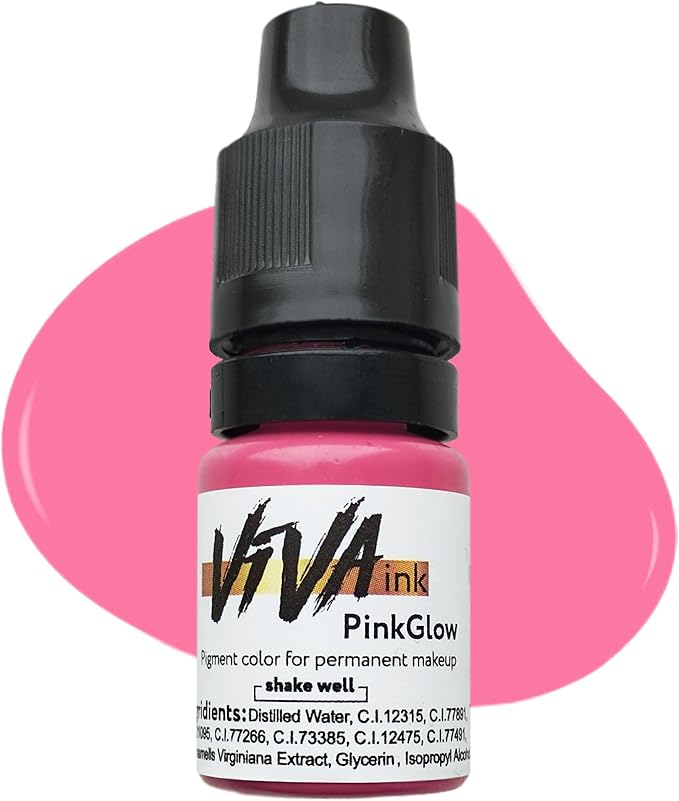 VIVA INK Lip Pigment – Permanent Lip Makeup – Microblading Ink for Durable and Colorful Lips – Long Lasting Color Lip Cosmetics (0.2 oz) (PinkGlow)