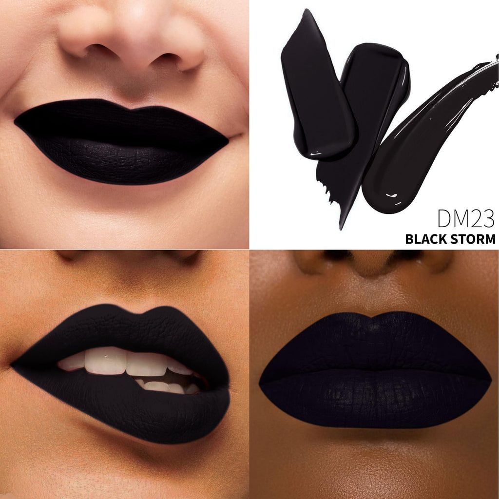 Depuplum Black Lipstick Matte for Women Goth Long Lasting Lipsticks