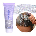 DAGEDA Silver Body Glitter Gel,Sparkly Hair Face Glitter Makeup Accessories