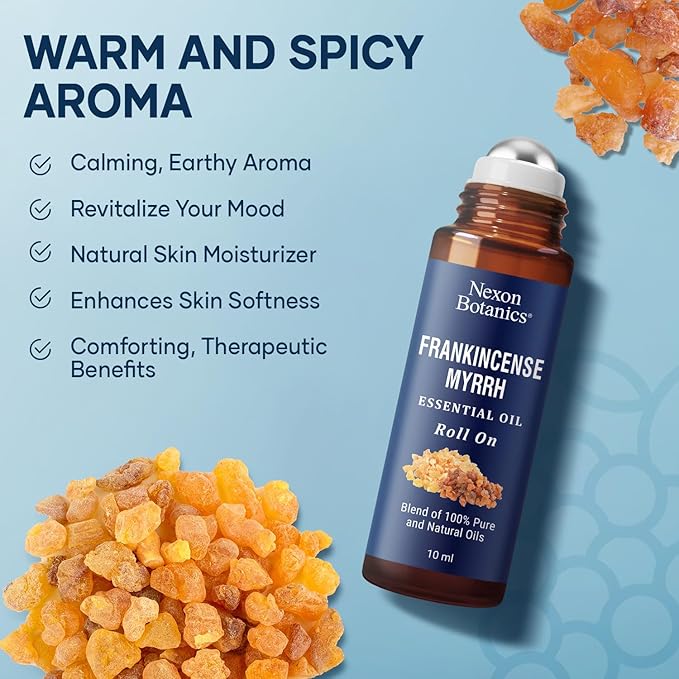Frankincense & Myrrh Roll-On for Skin Care 10 ml - Aromatherapy & Wellness