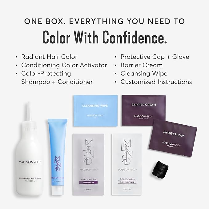 Madison Reed Radiant Hair Color Kit | 6NAV Medium Cool Brown (Siena Brown) for 100% Gray Hair Coverage | Dimensional Salon-Quality Permanent Hair Dye | PPD-Free & Ammonia-Free | 1 Pack
