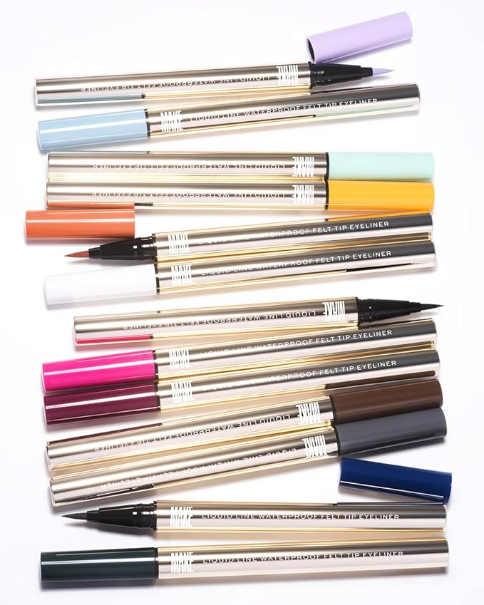 MAKE Beauty Smudge-Proof Felt Tip for Precise Application of Lines, Wings, and Graphics. Long Lasting Eye Liner, Liquid Line Waterproof Felt Tip Eyeliner - Onyx