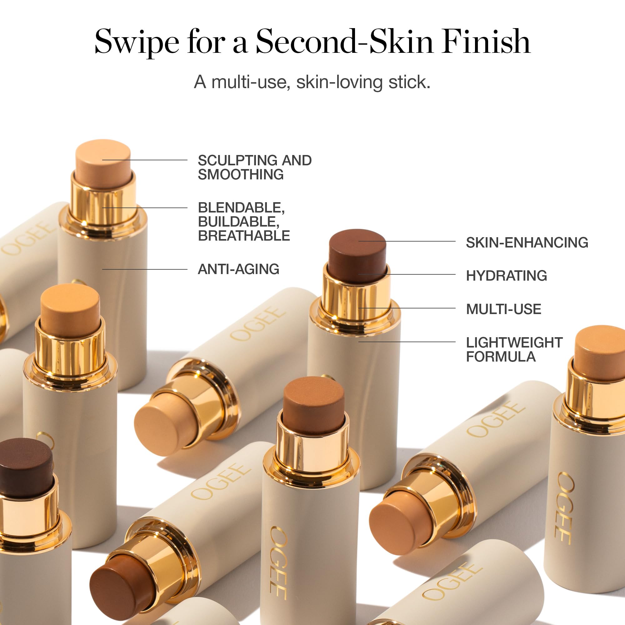 Ogee Sculpted Complexion Foundation Stick - Juniper 3.25W, Full Coverage