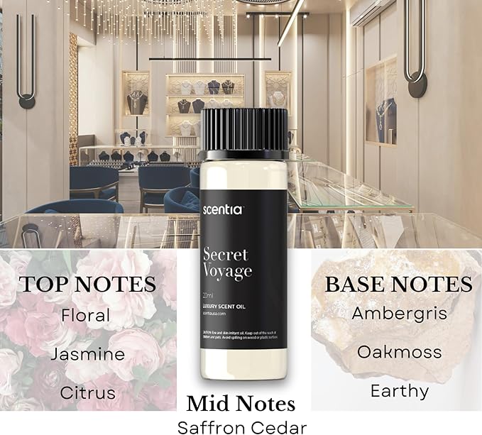 Scentia Diffuser Oil Gift Set – 3 Luxury Fragrance Oils, 20ml Each – Hope, Dream Away & Secret Voyage – Designer-Inspired Scented Oils for Cold Air & Waterless Diffusers, Cruelty-Free