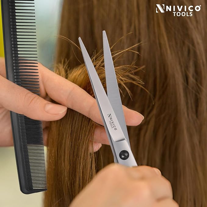 Nivico Tools Super Cut Barber Scissor - Professional Hairdressing Scissors, Premium Stainless Steel Hair Cutting Shears with Precision Adjustment Dial - Ergonomic Salon-Grade Shears for Men & Women
