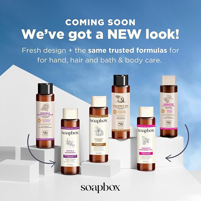 Soapbox Tea Tree Oil & Mint Shampoo & Conditioner Set, Leaves Hair & Scalp Balanced & Soothed - Clean Ingredients Free of Harsh Chemicals, Sulfates, Parabens & Silicones - 1 Liter Each