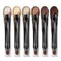 LUXAZA PRO Gold Eyeshadow Stick Makeup Set 6PCS, Neutral Shimmer And Matte Cream Eye Shadow Palette, Metallic Bronze Smoky Eyeliner Brightener Crayon Pencil Kit, Ideal Gift for Women -Golden Amber