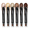 LUXAZA PRO Gold Eyeshadow Stick Makeup Set 6PCS, Neutral Shimmer And Matte Cream Eye Shadow Palette, Metallic Bronze Smoky Eyeliner Brightener Crayon Pencil Kit, Ideal Gift for Women -Golden Amber