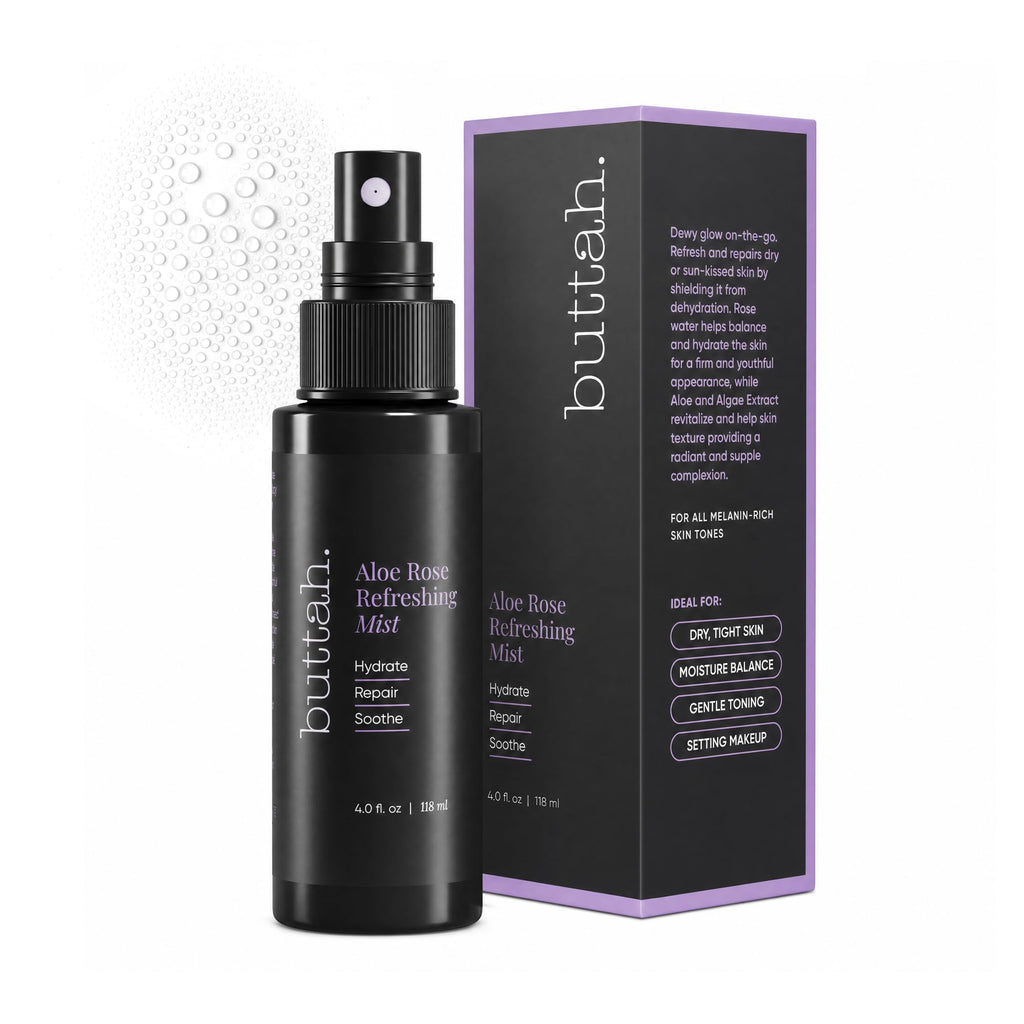 Buttah Skin by Dorion Renaud Aloe Rose Refreshing Mist 4oz - Hydrating Rose Water Face Spray - Refreshing Aloe Facial Mist - Naturally Based Skin Care for Men & Women - Black-Owned Skincare