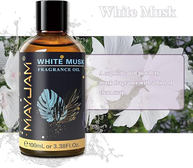 MAYJAM White Musk Fragrance Oil for Diffusers for Home, 100ML/3.38FL.OZ