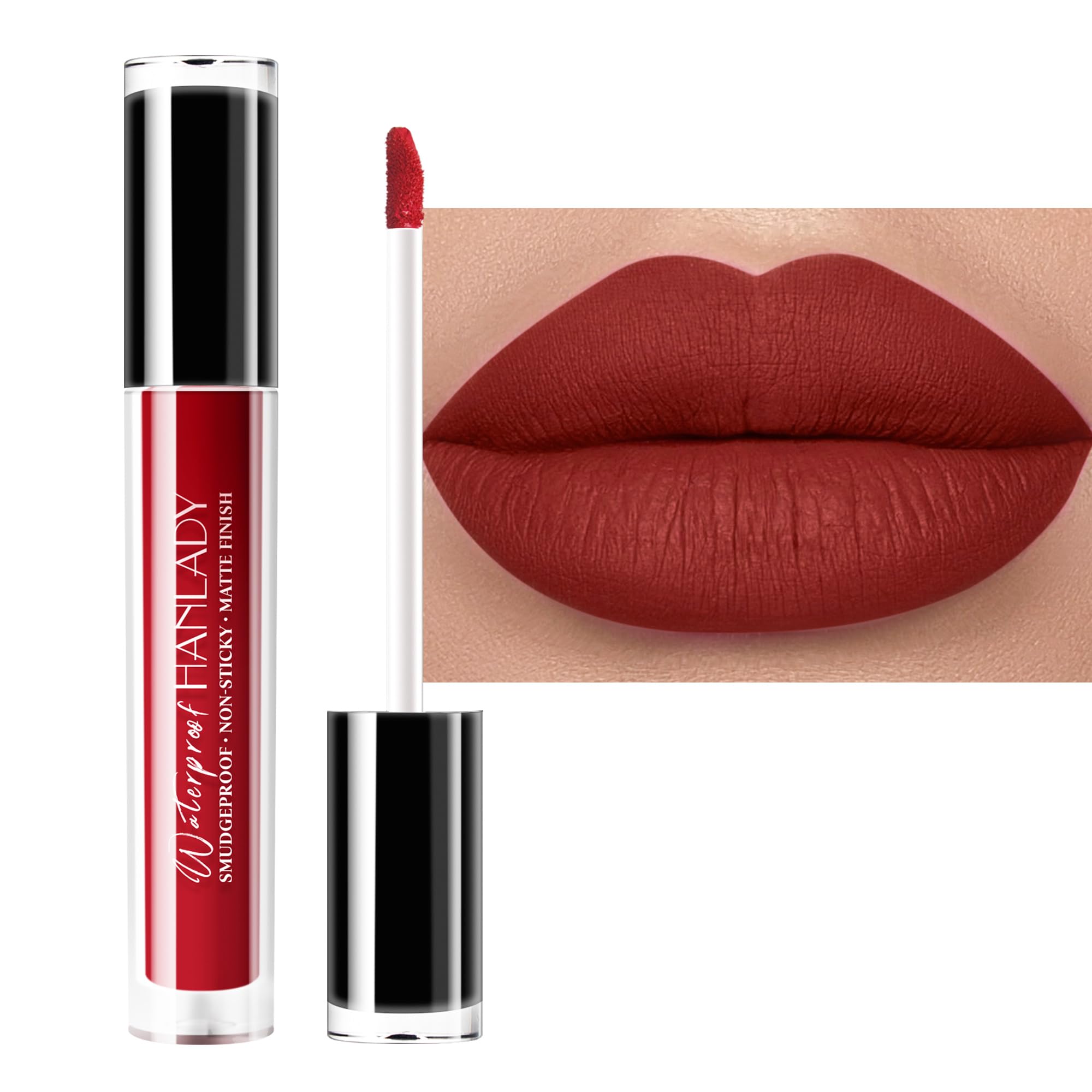 HANLADY Dark Red Lipstick Long Lasting Lipsticks for Women Smudgeproof