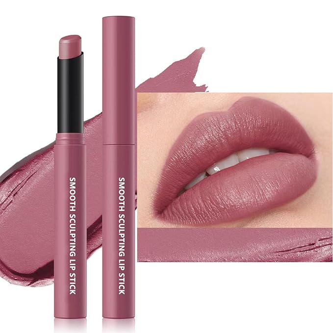 TWLBXMG Matte Lipstick Single, Long Lasting Waterproof Velvet Lipsticks, High Pigment Non-Stick Cup Not Fade Lipstick for Women，Quick Makeup Lightweight Portable 8#