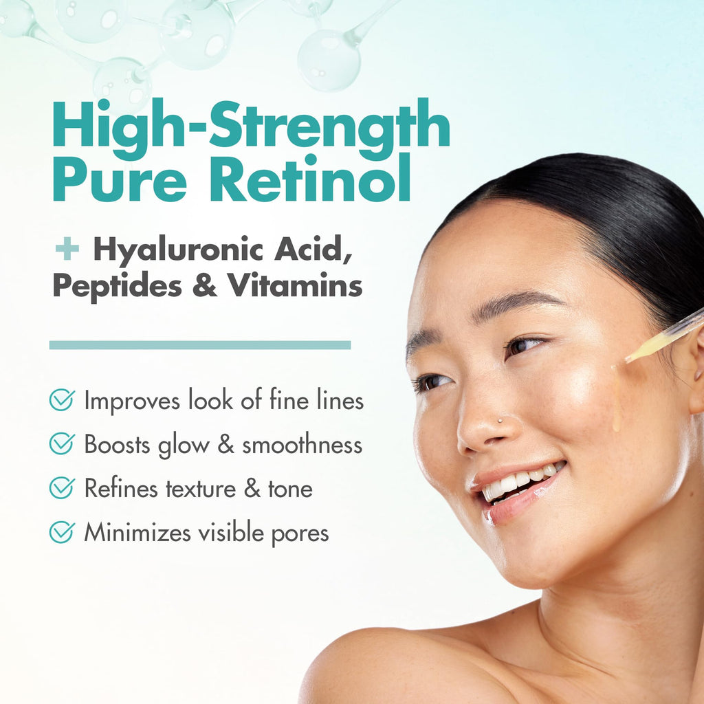 Ebanel Retinol Serum for Face with Vitamin C, Peptides & Hyaluronic Acid