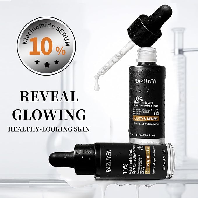 RAZUYEN 10% Niacinamide Serum for face, with Panthenol & Arbutin, 30 ml