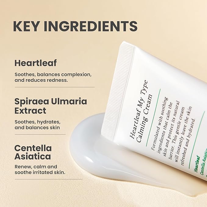 AXIS-Y Heartleaf My Type Calming Cream - Soothing, Redness Relief & Long Lasting Moisture Dewy Skin Daily Face Lotion - Vegan Korean Skin Care Moisturizer Face Cream (2.02 fl. oz.)