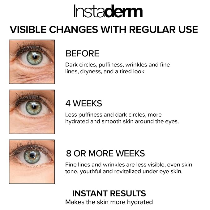 Instaderm Eye Repair Cream Reduces the Appearance of Dark Circles, Puffiness, Under Eye Bags, Fine Lines & Wrinkles, Anti-Aging Formula with Niacinamide Visibly Smooth, & Hydrate the Skin.