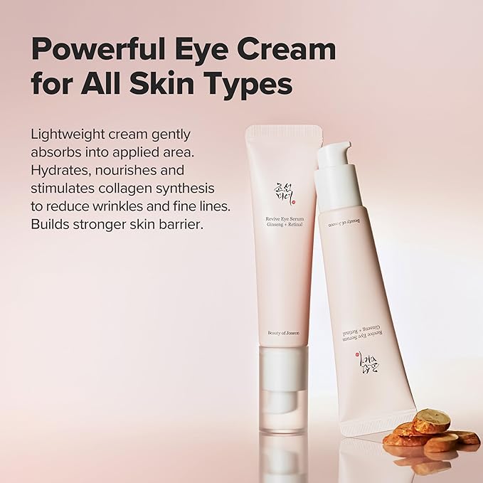 Beauty of Joseon Revive Eye Serum with Retinal Niacinamide Peptide for Face Under Eyes Wrinkles Dark Circles Moisturizer Cream Korean Skincare 30ml, 1.01 fl.oz * 2pack