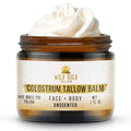 Wild Gold Tallow 100% Grass Fed Tallow Balm with Colostrum & Emu Oil - Handmade Whipped Beef Tallow for Face and Body, Sensitive Skin Tallow Moisturizer made with True First Colostrum, (Unscented)